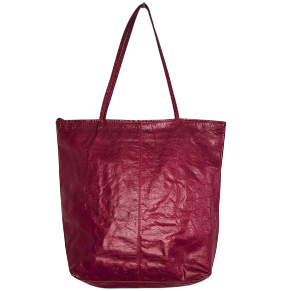 Latico Red Leather Nora Tote Bag, Recessed Zip Top Lots of Inner Pockets - Picture 2 of 13
